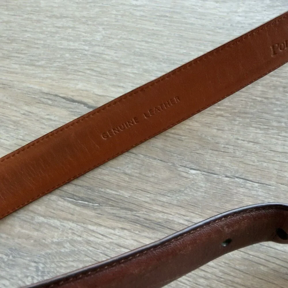 POLO Ralph Lauren Mens SIZE 40 Brown Italian LEATHER 1